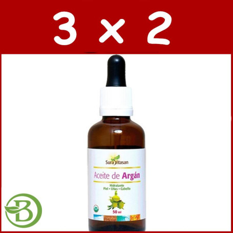 Pack 3x2 Aceite De Argán 50Ml. Sura Vitasan