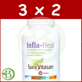 Pack 3x2 Infla Heal 90 Cápsulas Sura Vitasan