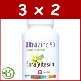 Pack 3x2 Ultra Zinc 50 30 Cápsulas Sura Vitasan