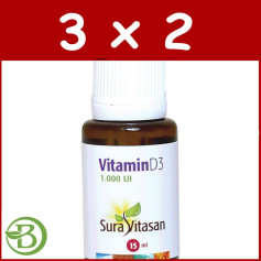 Pack 3x2 Vitamina D3 15Ml. Sura Vitasan