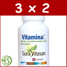 Pack 3x2 Vitamina C 1.000Mg. 60 Comprimidos Sura Vitasan