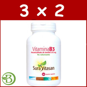 Pack 3x2 Vitamina B3 60 Cápsulas Sura Vitasan