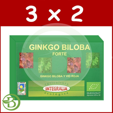 Pack 3x2 Ginkgo Biloba Forte Eco 60 Cápsulas Integralia