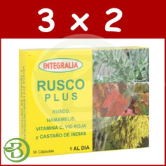 Pack 3x2 Rusco Plus 30 Cápsulas Integralia