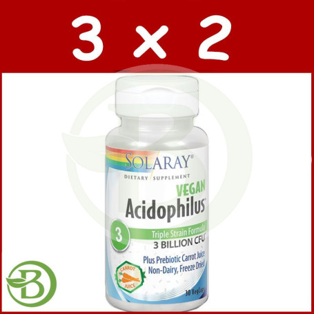 Pack 3x2 Acidophilus Plus 30 Cápsulas Solaray