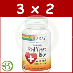 Pack 3x2 Red Yeast Rice 45 Cápsulas Solaray