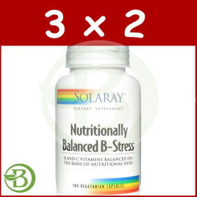 Pack 3x2 Nutritionally Balanced B-Stress 100 Cápsulas Vegetales Solaray
