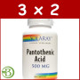 Pack 3x2 Ácido Pantoténico 500Mg. 100 Cápsulas Solaray