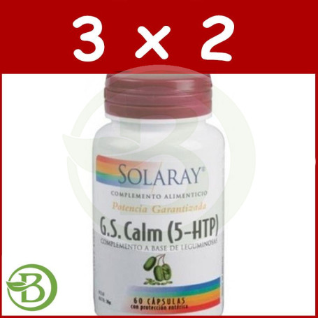 Pack 3x2 GS Calm (5HTP) 60 Cápsulas Solaray