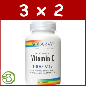 Pack 3x2 Vitamina C 1.000Mg. 100 Comprimidos Solaray