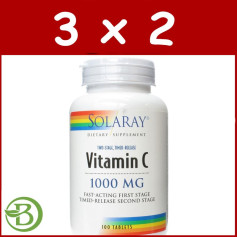 Pack 3x2 Vitamina C 1.000Mg. 100 Comprimidos Solaray