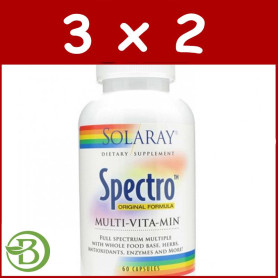 Pack 3x2 Spectro Multi Vita Min 60 Cápsulas Solaray