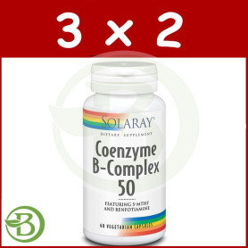 Pack 3x2 Coenzyme B Complex 50 60 Cápsulas Solaray