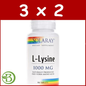Pack 3x2 L-Lysine 500Mg. 60 Cápsulas Solaray