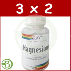 Pack 3x2 Magnesium 90 Cápsulas Solaray