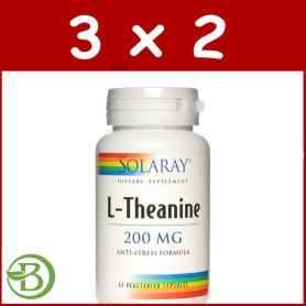 Pack 3x2 L-Theanine 200Mg. 45 Cápsulas Solaray
