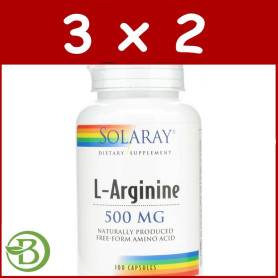 Pack 3x2 L-Arginine 500Mg. 10 Cápsulas Solaray