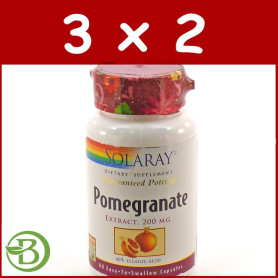 Pack 3x2 Pomegranate 200Mg. 60 Cápsulas Solaray