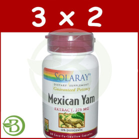 Pack 3x2 Mexican Yam 275Mg. 60 Cápsulas Solaray