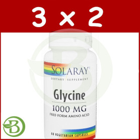 Pack 3x2 Glycine 1.000Mg. 60 Cápsulas Solaray