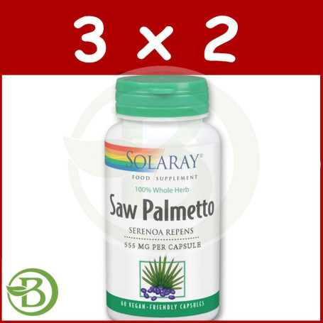 Pack 3x2 Saw Palmetto 60 Perlas Solaray