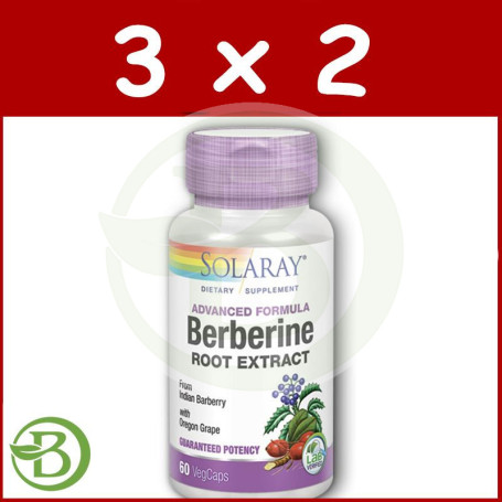 Pack 3x2 Berberine 60 Cápsulas Solaray