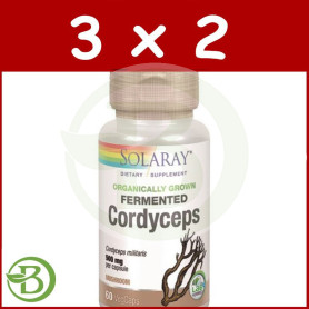Pack 3x2 Cordyceps Fermented 500Mg. 60 Cápsulas Solaray
