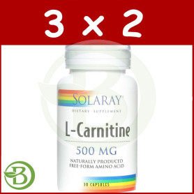 Pack 3x2 L-Carnitine 500Mg. 30 Cápsulas Solaray
