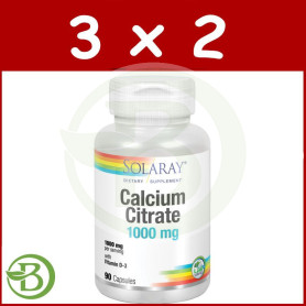 Pack 3x2 Calcium D3 Citrate 90 Cápsulas Solaray