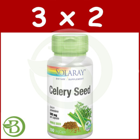 Pack 3x2 Celery Seed (Apio) 100 Cápsulas Solaray