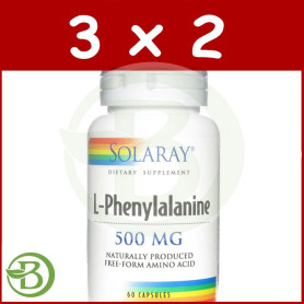 Pack 3x2 DL-Phenylalanine 500Mg. 60 Cápsulas Solaray