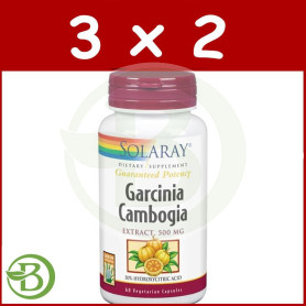 Pack 3x2 Garcinia Cambogia 500Mg. 60 Cápsulas Solaray