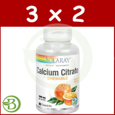 Pack 3x2 Calcium Citrate 60 Comprimidos Naranja Solaray