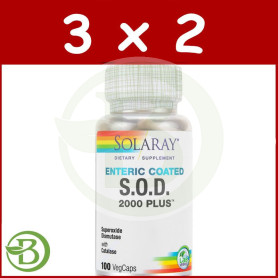 Pack 3x2 S.O.D 2000 Plus 100 Cápsulas Vegetales Solaray