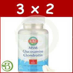 Pack 3x2 Glucosamina, Condroitina y MSM 90 Comprimidos Kal