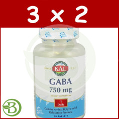 Pack 3x2 GABA 750Mg. 90 Comprimidos Kal
