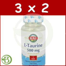 Pack 3x2 L-Taurina 500Mg. 60 Comprimidos Kal