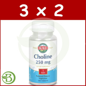 Pack 3x2 Choline 100 Comprimidos Kal