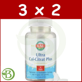Pack 3x2 Ultra Cal-Citrate+K2 120 Comprimidos Kal
