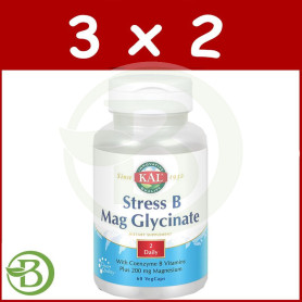 Pack 3x2 Stress B Mag Glycinate 60 Cápsulas Kal