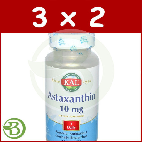 Pack 3x2 Ataxanthin 10Mg. 60 Cápsulas Kal