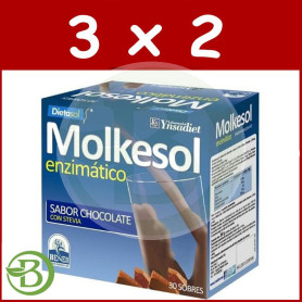 Pack 3x2 Molkesol Chocolate con Estevia 30 Sobres Ynsadiet