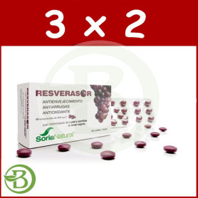 Pack 3x2 Resverasor Antioxidante compr. Soria Natural
