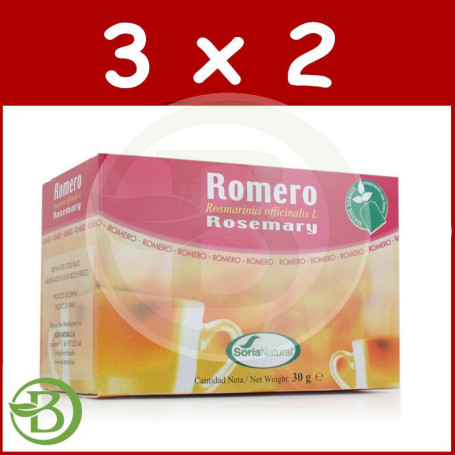 Pack 3x2 Infusiones de Romero 20 Filtros Soria Natural