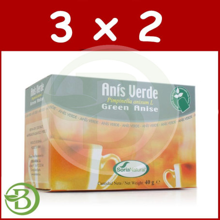 Pack 3x2 Infusiones de Anís Verde 20 Filtros Soria Natural