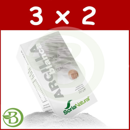 Pack 3x2 Arcilla Blanca 250Gr. Soria Natural