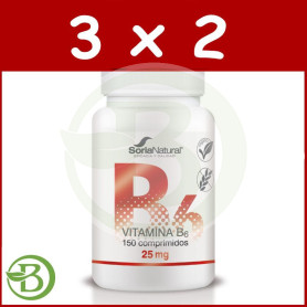 Pack 3x2 Vitamina B6 250 Mgrs. X 150 Liberacion Sostenida Soria Natural