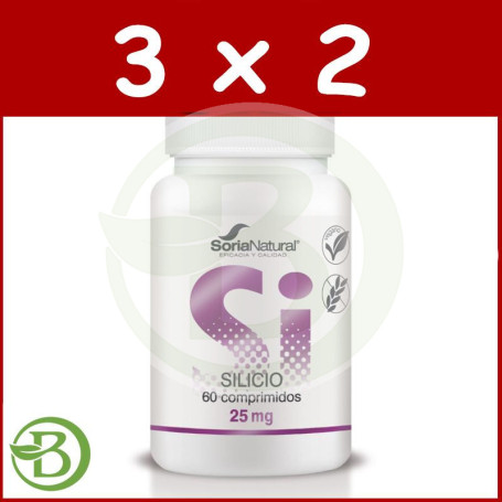 Pack 3x2 Silicio 800 Mgrs. X 60 Liberacion Sostenida Soria Natural