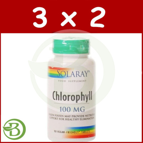 Pack 3x2 Chlorophyll 90 Comprimidos Solaray