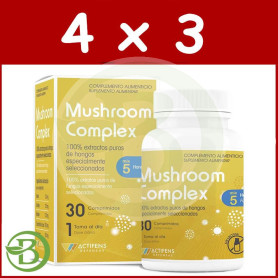Pack 4x3 Mushroom Complex 30 Comprimidos Herbora